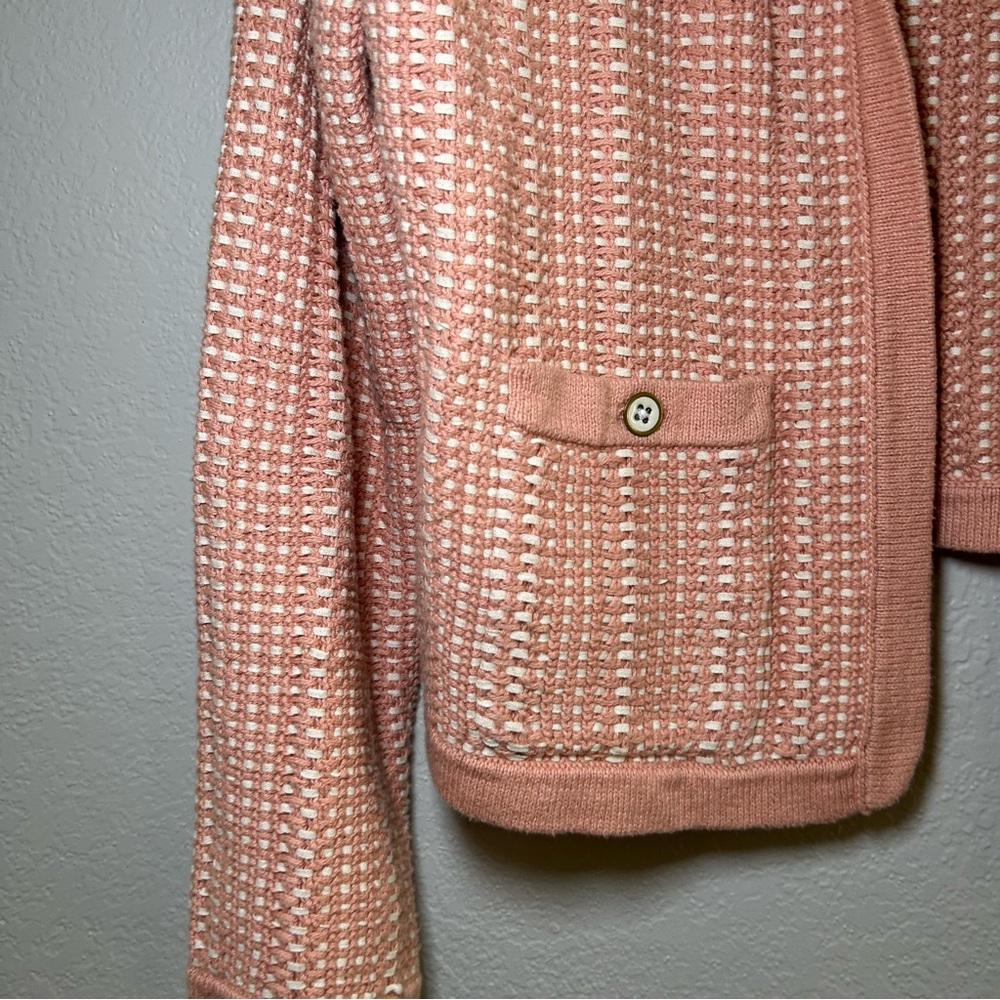 J. Crew Textured Knit Cardigan in Soft Pink women’s small preppy career office - Picture 2 of 8